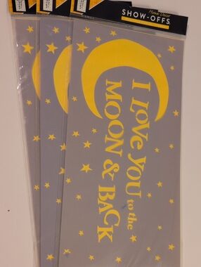 I Love You to the Moon & Back Stencil 3 Pack Moon & Stars 14x7